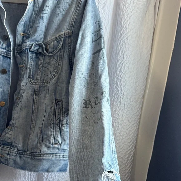 Ralph Lauren Light Blue Denim graffiti Jacket - Picture 5 of 6
